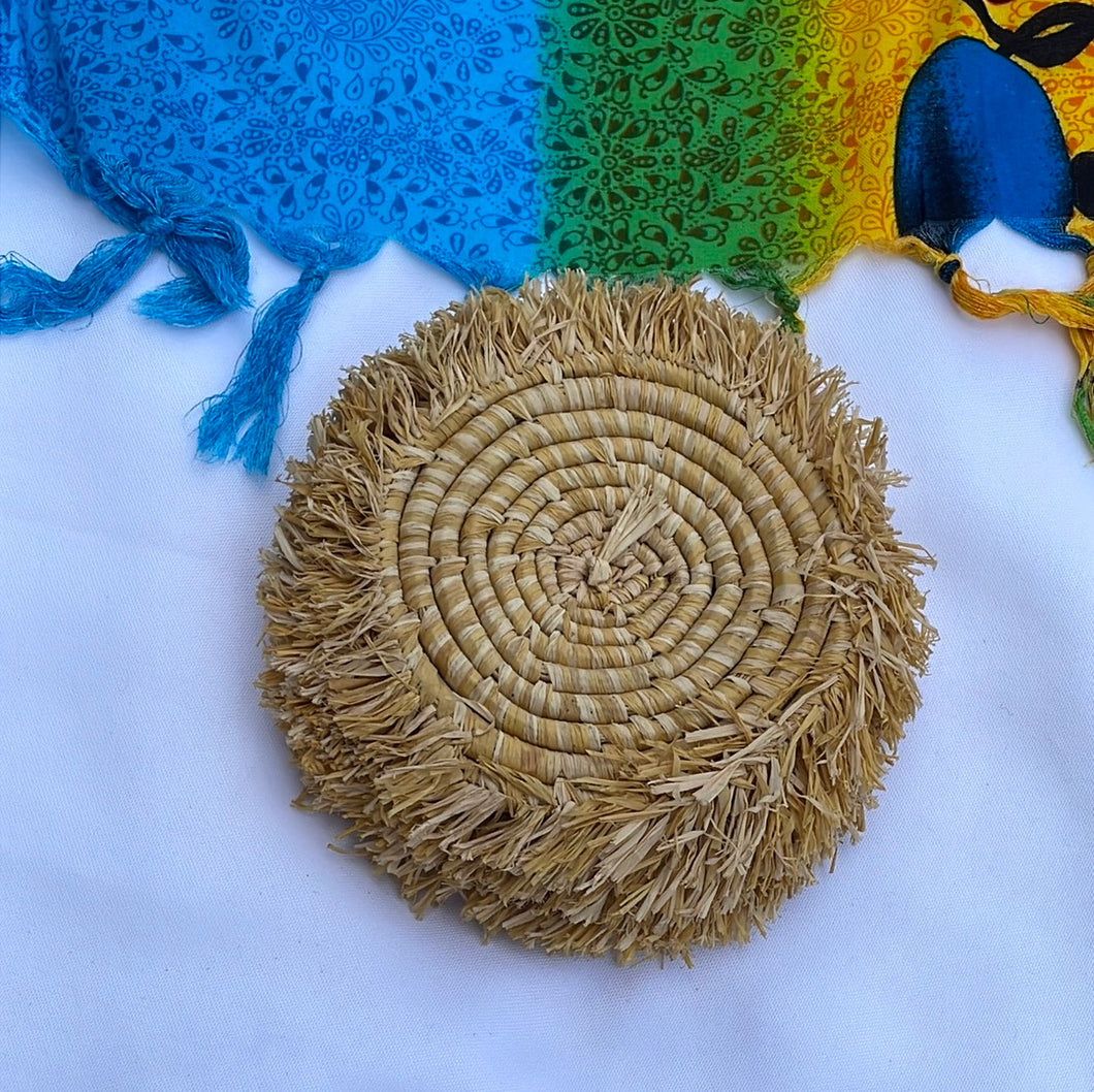 Baskets: Woven Fringe Edged Coaster Set