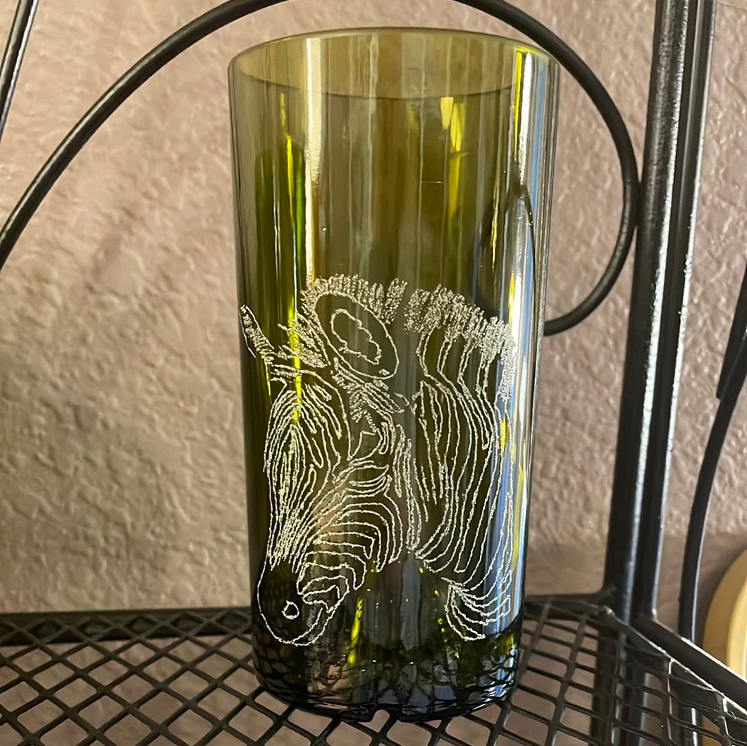 Zebra etched glasses