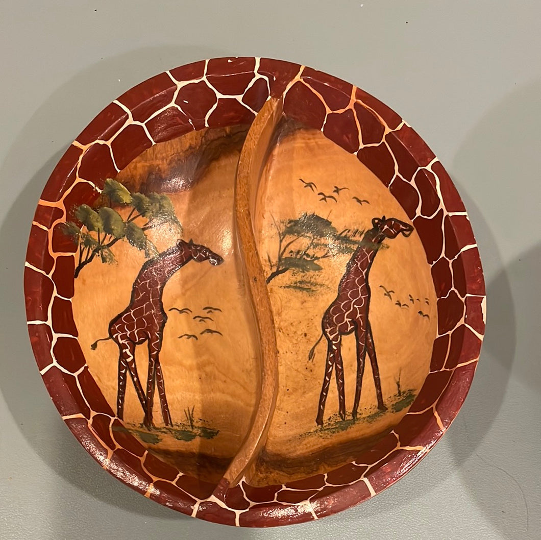 Wood Carved Painted Bowls